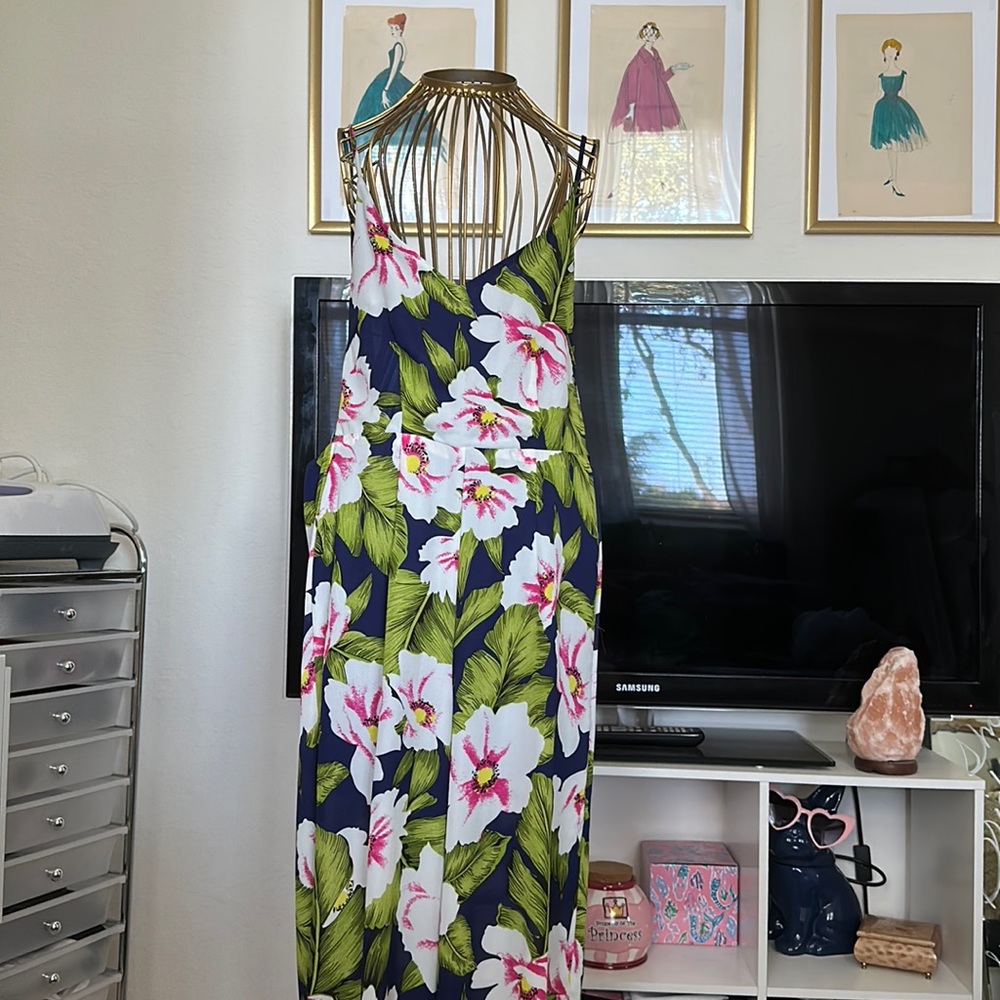 Floral Jumpsuit with open back